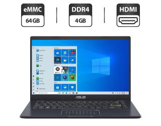 БУ Новый ультрабук Asus Laptop E410-M / 14&quot; (1366x768) TN / Intel Celeron N4020 (2 ядра по 1.1 - 2.8 GHz) / 4 GB DDR4 / 64 GB eMMC / Intel UHD Graphics 600 / WebCam из Европы