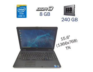 БУ Ноутбук Dell Latitude E6540 / 15.6&quot; (1366x768) TN / Intel Core i5-4310M (2 (4) ядра по 2.7 - 3.4 GHz) / 8 GB DDR3 / 240 GB SSD / WebCam / DVD-ROM из Европы