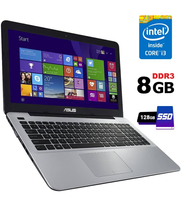 Ноутбук Asus F555LAB / 15.6&quot; (1920x1080) TN / Intel Core i3-5010U (2 (4) ядра по 2.1 GHz) / 8 GB DDR3 / 128 GB SSD / Intel HD Graphics 5500 / WebCam / HDMI - 1