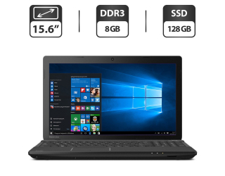 БУ Ноутбук Б-класс Toshiba Satellite Pro C50-A-1LT / 15.6&quot; (1366x768) TN / Intel Core i3-3110M (2 (4) ядра по 2.4 GHz) / 8 GB DDR3 / 128 GB SSD / Intel HD Graphics 4000 / WebCam / DVD-ROM / HDMI из Европы