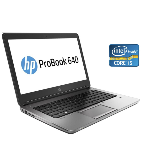 Ноутбук HP ProBook 640 G1 / 14&quot; (1366x768) TN / Intel Core i5-4300M (2 (4) ядра по 2.6 - 3.3 GHz) / 8 GB DDR3 / 128 GB SSD / Intel HD Graphics 4600 / DVD-ROM / Win 10 Pro - 1