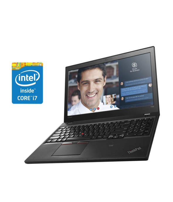 Ноутбук Б-класс Lenovo ThinkPad T560 / 15.6&quot; (1920х1080) IPS / Intel Core i7-6600U (2 (4) ядра по 2.6 - 3.4 GHz) / 8 GB DDR3 / 480 GB SSD / Intel HD Graphics 520 / WebCam / Win 10 Pro - 1