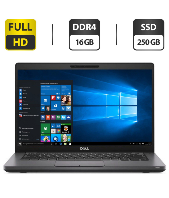 Ультрабук Dell Latitude 5400 / 14&quot; (1920x1080) IPS / Intel Core i5-8365U (4 (8) ядра по 1.6 - 4.1 GHz) / 16 GB DDR4 / 250 GB SSD / Intel UHD Graphics 620 / WebCam / HDMI - 1