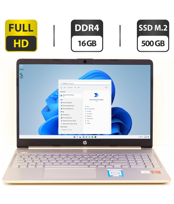 Ультабук Б-класс HP Laptop 15-ef1072wm / 15.6&quot; (1920x1080) TN / AMD Athlon Silver 3050U (2 ядра по 2.3 - 3.2 GHz) / 16 GB DDR4 / 500 GB SSD M.2 / AMD Radeon Graphics / WebCam / HDMI - 1