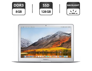 БУ Ультрабук Apple Macbook Air 13 2017 / 13.3&quot; (1440x900) TN / Intel Core i5-5350U (2 (4) ядра по 1.8 - 2.9 GHz) / 8 GB DDR3 / 128 GB SSD / Intel HD Graphics 6000 / WebCam / USB 3.0 / Silver  из Европы