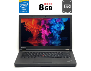 БУ Ноутбук Lenovo ThinkPad T440p / 14&quot; (1366x768) TN / Intel Core i5-4210M (2 (4) ядра по 2.6 - 3.2 GHz) / 8 GB DDR3 / 120 GB SSD / Intel HD Graphics 4600 / WebCam / DVD-ROM / miniDP из Европы