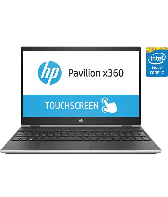 Ноутбук-трансформер Б-класс HP Pavilion x360 15-cr0052od / 15.6&quot; (1920x1080) IPS Touch / Intel Core i7-8550U (4 (8) ядра по 1.8 - 4.0 GHz) / 8 GB DDR4 / 256 GB SSD / Intel UHD Graphics 620 / WebCam / Win 10 Home - 1