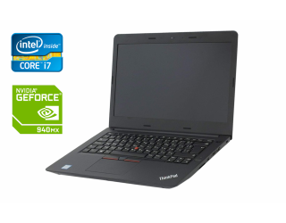 БУ Ноутбук Lenovo ThinkPad E470 / 14&quot; (1920x1080) IPS / Intel Core i7-7500U (2 (4) ядра по 2.7 - 3.5 GHz) / 16 GB DDR4 / 512 GB SSD / nVidia GeForce 940MX, 2 GB GDDR5, 64-bit / WebCam / Fingerprint + Беспроводная мышка из Европы