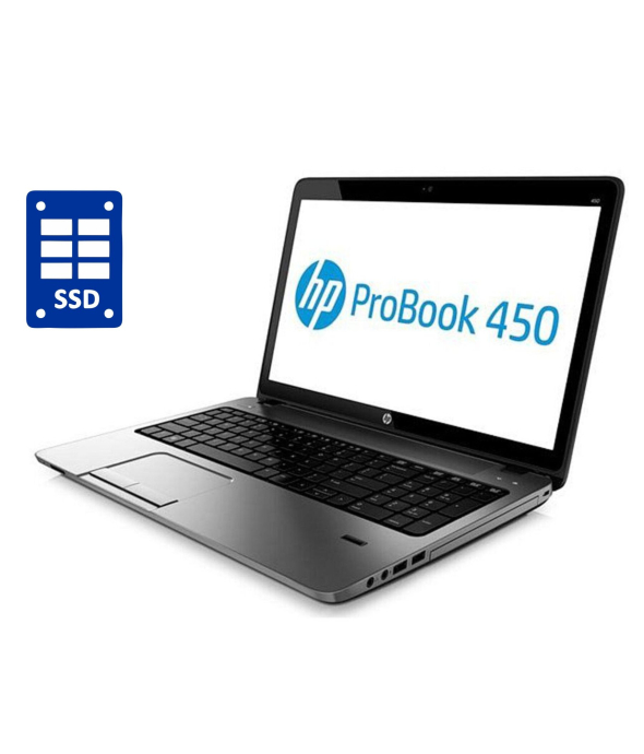 Ноутбук HP ProBook 450 G2 / 15.6&quot; (1366x768) TN / Intel Core i3-4005U (2 (4) ядра по 1.7 GHz) / 8 GB DDR3 / 500 GB SSD / Intel HD Graphics 4400 / WebCam / DVD-ROM / Win 10 Pro - 1