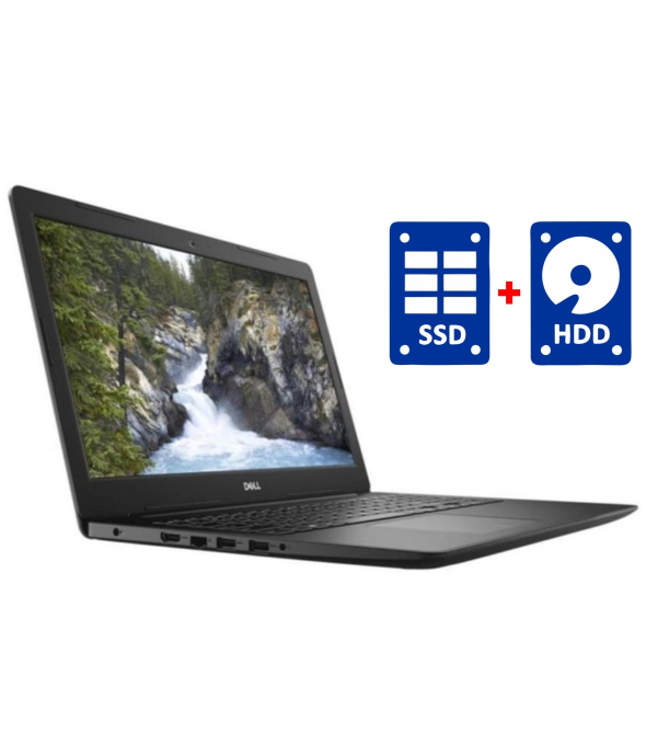 Ноутбук Dell Vostro 3501 / 15.6&quot; (1920x1080) IPS / Intel Core i3-1005G1 (2 (4) ядра по 1.2 - 3.4 GHz) / 8 GB DDR4 / 256 GB SSD + 1000 GB HDD / Intel UHD Graphics / WebCam / Win 10 Pro - 1