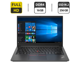 БУ Ноутбук Lenovo ThinkPad E14 / 14'' (1920x1080) IPS / Intel Core i5-10210U (4 (8) ядра по 1.6 - 4.2 GHz) / 16 GB DDR4 / 256 GB SSD M.2 / Intel UHD Graphics / WebCam / HDMI из Европы