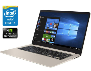 БУ Игровой ультрабук Б-класс Asus Vivobook S15 S510U / 15&quot; (1920x1080) IPS / Intel Core i7-8550U (4 (8) ядра по 1.8 - 4.0 GHz) / 8 GB DDR4 / 480 GB SSD / nVidia GeForce MX150, 2 GB GDDR5, 64-bit / WebCam / Win 10 Home из Европы