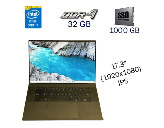 БУ Игровой ноутбук Dell XPS 17 9710 / 17.3&quot; (1920x1080) IPS / Intel Core i7-11800H (8 (16) ядер по 4.6 GHz) / 32 GB DDR4 / 1000 GB SSD / nVidia GeForce RTX 3050, 4 GB GDDR6, 128-bit / WebCam / Windows 11 PRO Lic из Европы