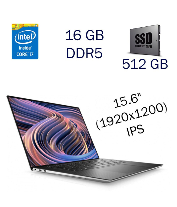 Игровой ноутбук Dell XPS 15 9520 / 15.6&quot; (1920x1200) IPS / Intel Core i7-12700H (14 (20) ядер по 3.5 - 4.7 GHz) / 16 GB DDR5 / 512 GB SSD / nVidia GeForce RTX 3050, 4 GB GDDR6, 128-bit / WebCam - 1