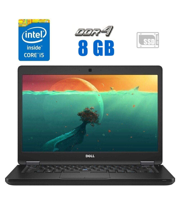 Ноутбук Dell Latitude 5480 / 14&quot; (1920x1080) IPS Touch / Intel Core i5-7300U (2 (4) ядра по 2.6 - 3.5 GHz) / 8 GB DDR4 / 500 GB SSD M.2 / Intel HD Graphics 620 / WebCam - 1