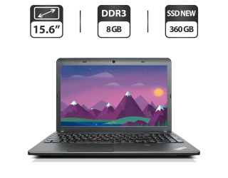 БУ Ноутбук Б-класс Lenovo ThinkPad E540 / 15.6&quot; (1366x768) TN / Intel Core i3-4000M (2 (4) ядра по 2.4 GHz) / 8 GB DDR3 / 360 GB SSD / Intel HD Graphics 4600 / WebCam / DVD-ROM / VGA / Windows 10 Pro из Европы