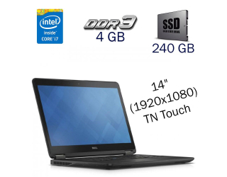 БУ Ноутбук Б класс Dell Latitude E7450 / 14&quot; (1920x1080) TN Touch / Intel Core i7-5600U (2 (4) ядра по 2.6 - 3.2 GHz) / 4 GB DDR3 / 240 GB SSD / Intel HD Graphics 5500 / WebCam  из Европы