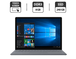 БУ Ультрабук Microsoft Surface Laptop 2 1769 / 13.5&quot; (2256x1504) IPS Touch / Intel Core i5-8250U (4 (8) ядра по 1.6 - 3.4 GHz) / 8 GB DDR3 / 240 GB SSD / Intel UHD Graphics 620 / WebCam / HDMI из Европы