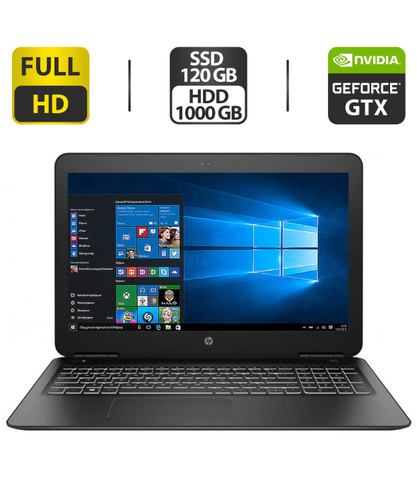 Игровой ноутбук Б-класс HP Pavilion 15-bc504ur / 15.6&quot; (1920x1080) IPS / Intel Core i5-9300H (4 (8) ядра по 2.4 - 4.1 GHz) / 8 GB DDR4 / 120 GB SSD + 1000 GB HDD / nVidia GeForce GTX 970M, 3 GB GDDR5, 192-bit / WebCam / HDMI - 1