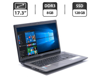 БУ Ноутбук Acer Aspire 7750G / 17.3&quot; (1366x768) TN / Intel Core i5-2410M (2 (4) ядра по 2.3 - 2.9 GHz) / 8 GB DDR3 / 128 GB SSD / Intel HD Graphics 3000 / WebCam / VGA из Европы
