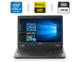 БУ Нетбук Fujitsu LifeBook U727 / 12.5&quot; (1920x1080) IPS / Intel Core i5-6200U (2 (4) ядра по 2.3 - 2.8 GHz) / 8 GB DDR4 / 128 GB SSD / Intel HD Graphics 620 / WebCam / VGA из Европы
