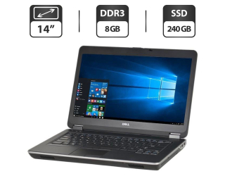 БУ Ноутбук Б-класс Dell Latitude E6440 / 14&quot; (1366x768) TN / Intel Core i5-4300M (2 (4) ядра по 2.6 - 3.3 GHz) / 8 GB DDR3 / 240 GB SSD / Intel HD Graphic 4600 / VGA из Европы