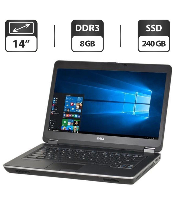 Ноутбук Б-класс Dell Latitude E6440 / 14&quot; (1366x768) TN / Intel Core i5-4310M (2 (4) ядра по 2.7 - 3.4 GHz) / 8 GB DDR3 / 240 GB SSD / Intel HD Graphic 4600 / VGA - 1