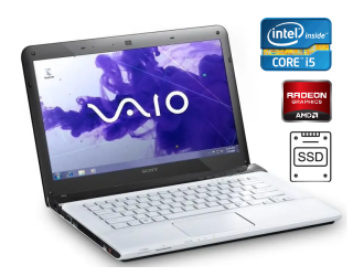 БУ Ноутбук Б-класс Sony VAIO SVE1513L1ES1 / 15.6’’ (1366x768) TN / Intel Core i5-3120M (2 (4) ядра по 2.5 GHz) / 6 GB DDR3 / 240 GB SSD / AMD Radeon HD 7650M 1 GB / Windows 10 из Европы