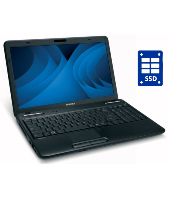 Ноутбук Toshiba Satellite C655D-S5130 / 15.6&quot; (1366x768) TN / AMD E-240 (1 ядро по 1.5 GHz) / 4 GB DDR3 / 240 GB SSD / AMD Radeon HD 6310 / WebCam / DVD-ROM / Win 7 Home - 1