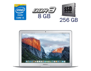 БУ Ультрабук Б-класс Apple MacBook Air A1466 / 13.3&quot; (1440x900) IPS / Intel Core i7-5650U (2 (4) ядра по 2.2 - 3.1 GHz) / 8 GB DDR3 / 256 GB SSD / Intel HD Graphics 6000 / WebCam + Беспроводная мышка из Европы