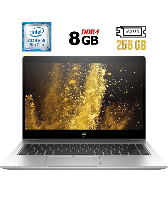 Ультрабук Б-класс HP EliteBook 840 G5 / 14&quot; (1920x1080) IPS Touch / Intel Core i5-8350U (4 (8) ядра по 1.7 - 3.6 GHz) / 8 GB DDR4 / 256 GB SSD M.2 / Intel UHD Graphics 620 / WebCam / Fingerprint / USB 3.1 / HDMI - 1