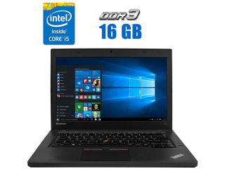 БУ Ультрабук Б-класс Lenovo ThinkPad T460 / 14&quot; (1920x1080) IPS / Intel Core i5-6300U (2 (4) ядра по 2.4 - 3.0 GHz) / 16 GB DDR3 / 480 GB SSD / Intel HD Graphics 520 / WebCam / Два АКБ из Европы