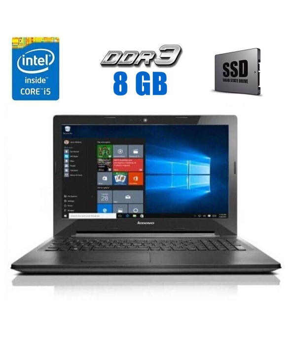 Ноутбук Б-класс Lenovo G50-80 / 15.6&quot; (1366x768) TN / Intel Core i5-5200U (2 (4) ядра по 2.2 - 2.7 GHz) / 8 GB DDR3 / 120 GB SSD / Intel HD Graphics 5500 / WebCam - 1