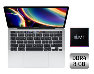 БУ Ультрабук Apple MacBook Air 13 (2020) / 13.3&quot; (2560x1600) IPS / Apple M1 (8 ядер по 3.2 GHz) / 8 GB DDR4 / 256 GB SSD / Apple M1 Graphics / WebCam / True Tone / Touch ID / Silver из Европы