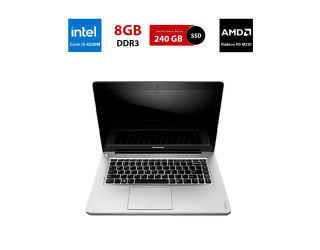 БУ Игровой ноутбук Б-класс Lenovo IdeaPad U410 / 15.6&quot; (1366x768) TN / Intel Core i5-4200M (2 (4) ядра по 2.5 - 3.1 GHz) / 8 GB DDR3 / 240 GB SSD / AMD Radeon R5 M230, 2 GB DDR3, 64-bit / WebCam из Европы