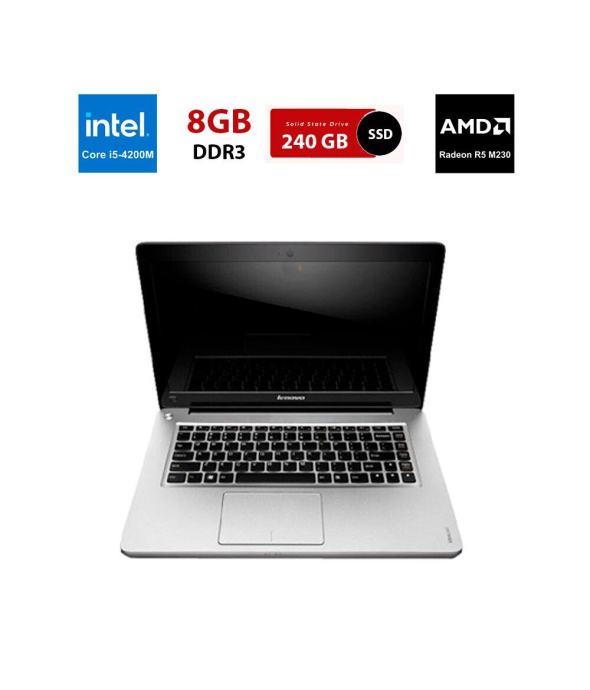 Игровой ноутбук Б-класс Lenovo IdeaPad U410 / 15.6&quot; (1366x768) TN / Intel Core i5-4200M (2 (4) ядра по 2.5 - 3.1 GHz) / 8 GB DDR3 / 240 GB SSD / AMD Radeon R5 M230, 2 GB DDR3, 64-bit / WebCam - 1