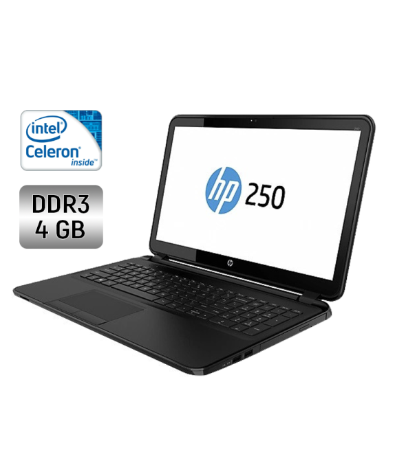 Ноутбук HP 250 G5 / 15.6&quot; (1366x768) TN / Intel Celeron N3060 (2 ядра по 1.6 - 2.48 GHz) / 4 GB DDR3 / 128 GB SSD / Intel HD Graphics 400 / WebCam / DVD-RW - 1