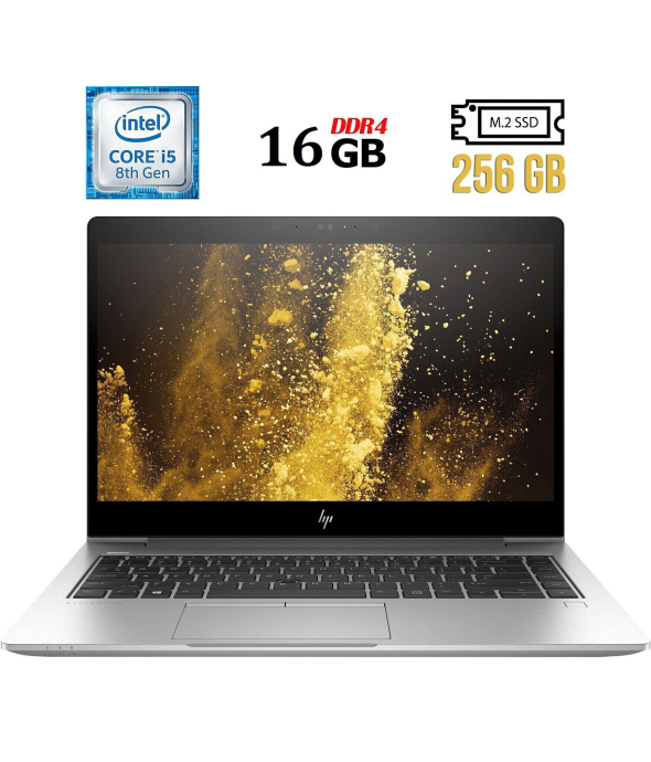 Ультрабук Б-класс HP EliteBook 840 G5 / 14&quot; (1920x1080) IPS / Intel Core i5-8350U (4 (8) ядра по 1.7 - 3.6 GHz) / 16 GB DDR4 / 256 GB SSD M.2 / Intel UHD Graphics 620 / WebCam / Fingerprint / USB 3.1 / HDMI - 1