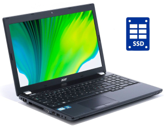 БУ Ноутбук Acer TravelMate 5760 / 15.6&quot; (1366x768) TN / Intel Core i3-2310M (2 (4) ядра по 2.1 GHz) / 8 GB DDR3 / 240 GB SSD / Intel HD Graphics 3000 / WebCam / Win 10 Pro из Европы